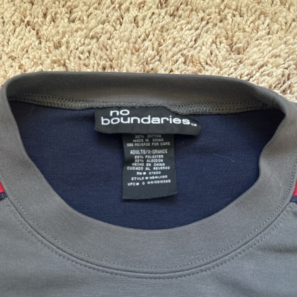 Rare deadstock Vintage Y2K No Boundaries Colorblock Long Sleeve Tee - size XL - Picture 3 of 6